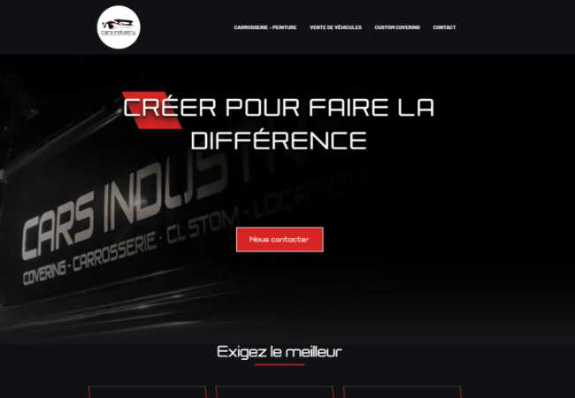 portfolio site onepage carsindustry